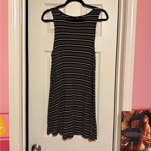 Forever 21 Black and White Striped Midi Dress